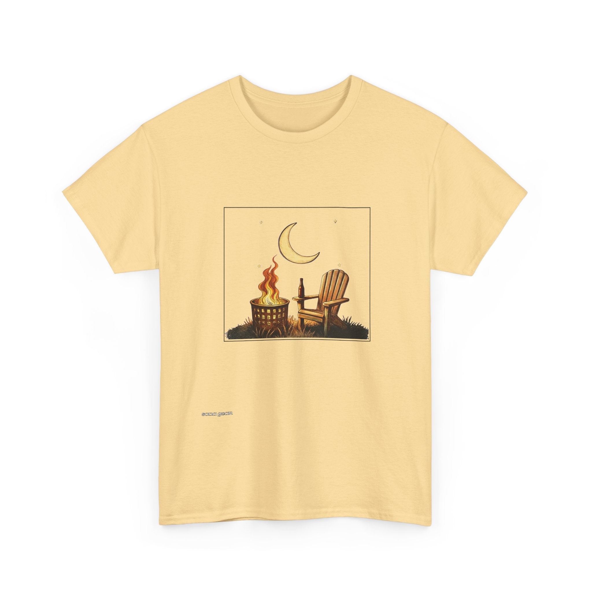 Campfire Night T-Shirt — Adirondack Chair & Moon Graphic Tee