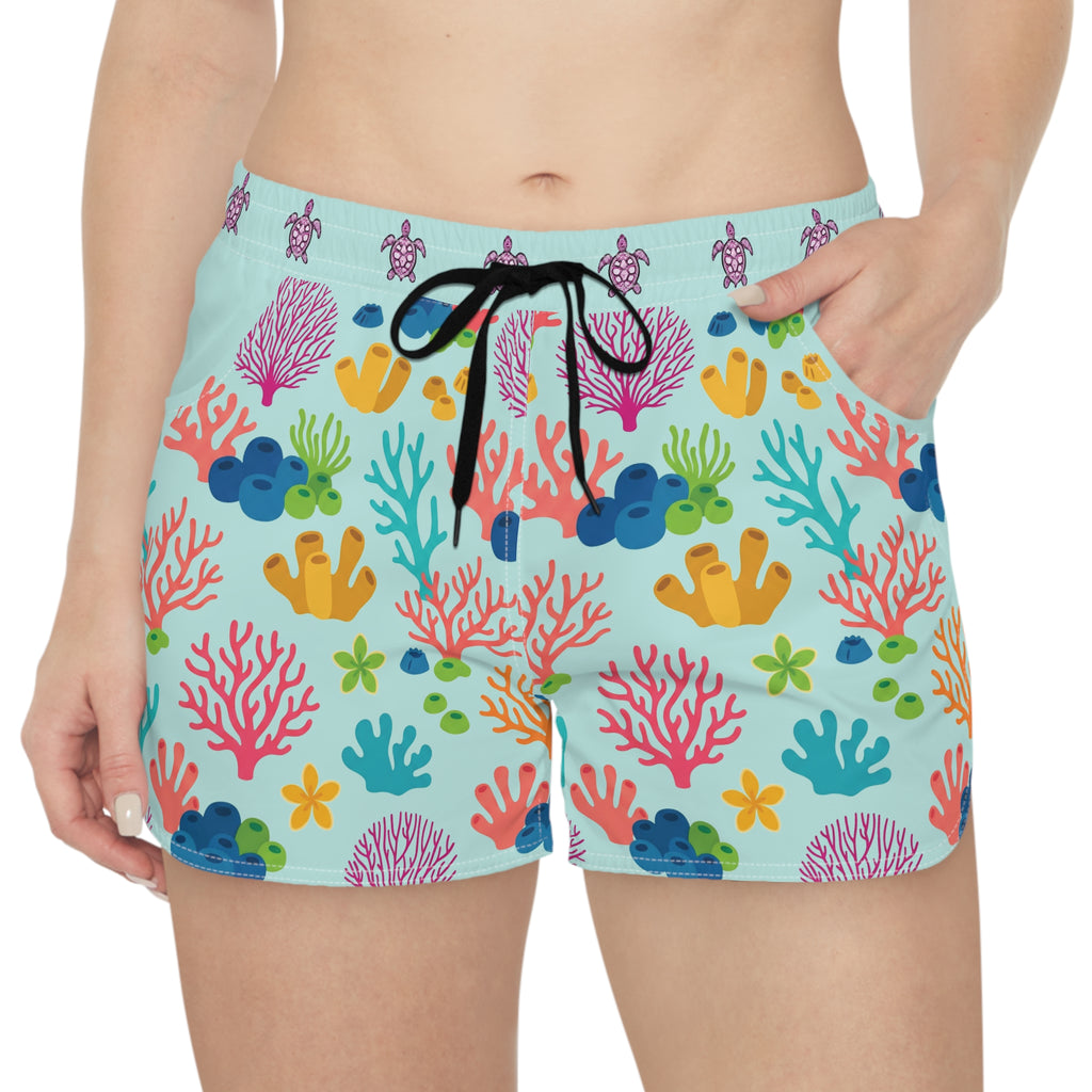 Coral Reef Print Women's Casual Shorts