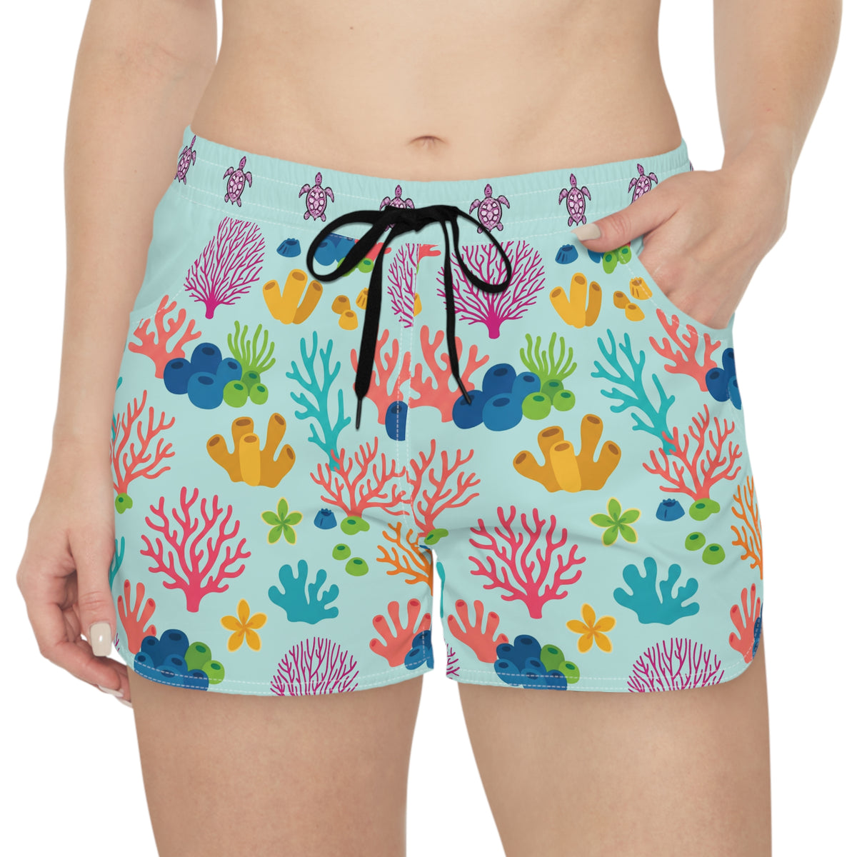 Coral Reef Print Women's Casual Shorts