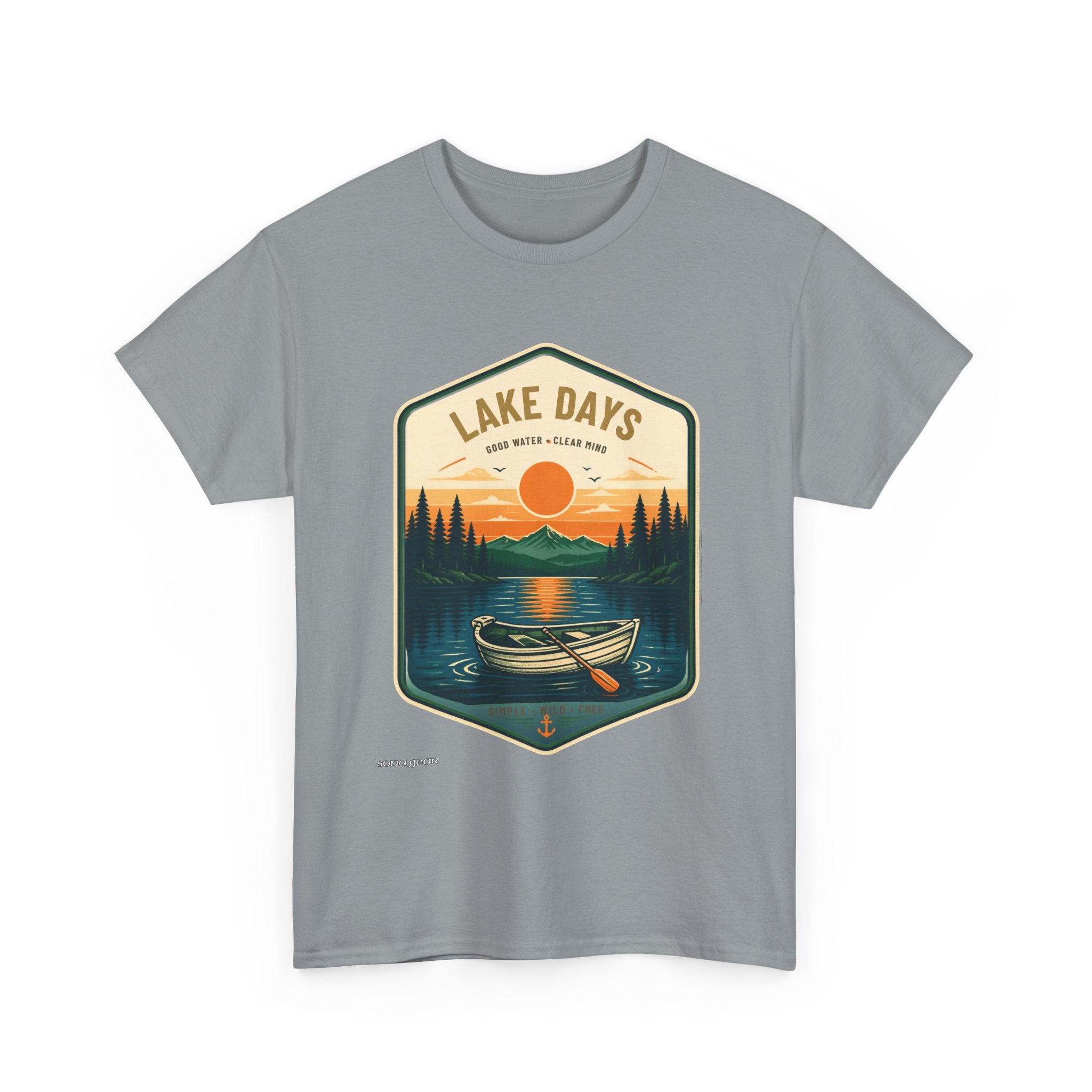 Lake Days canoe sunset shirt | camping outdoors nature tee