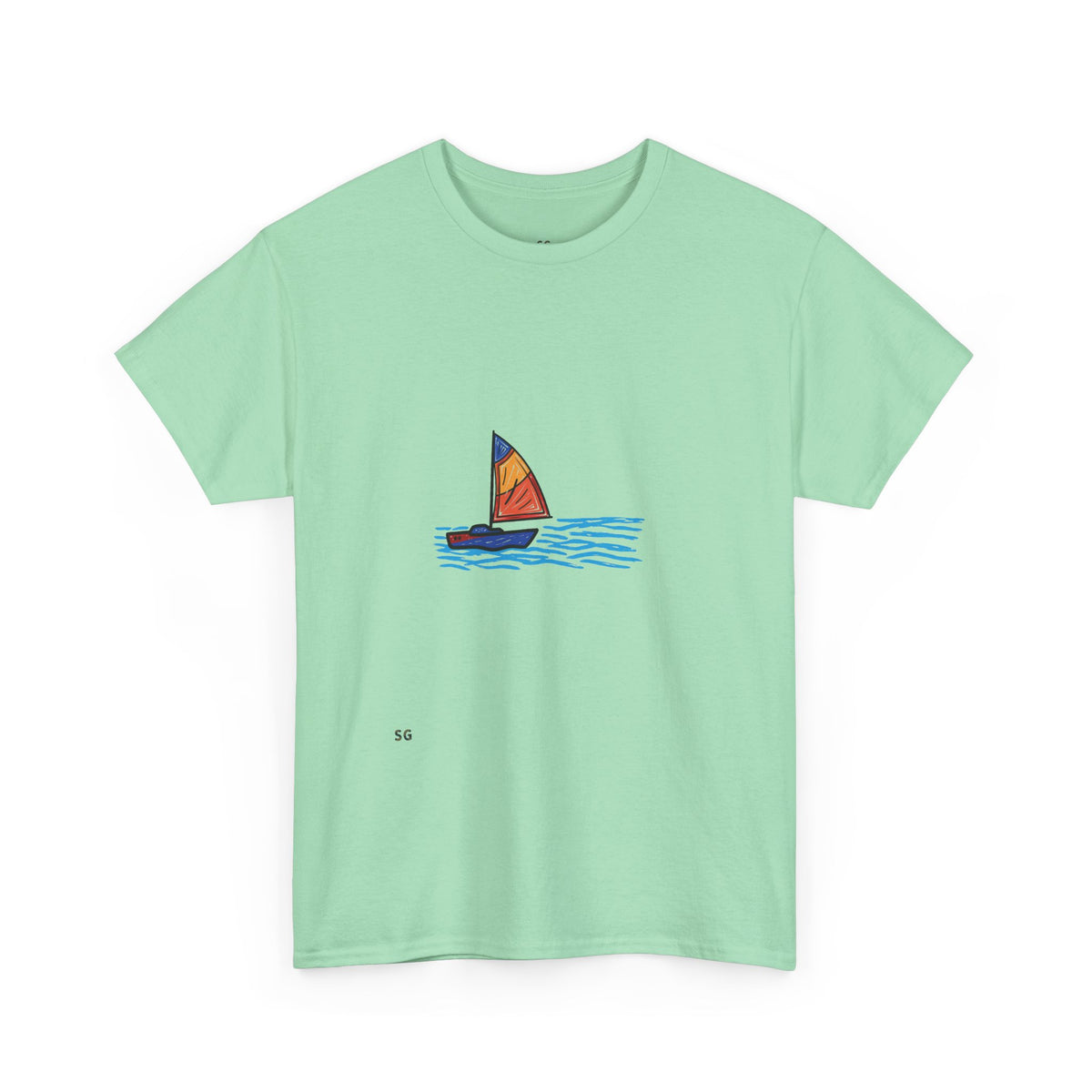 Sailboat Sketch Tee — Minimal Coastal Graphic T-Shirt