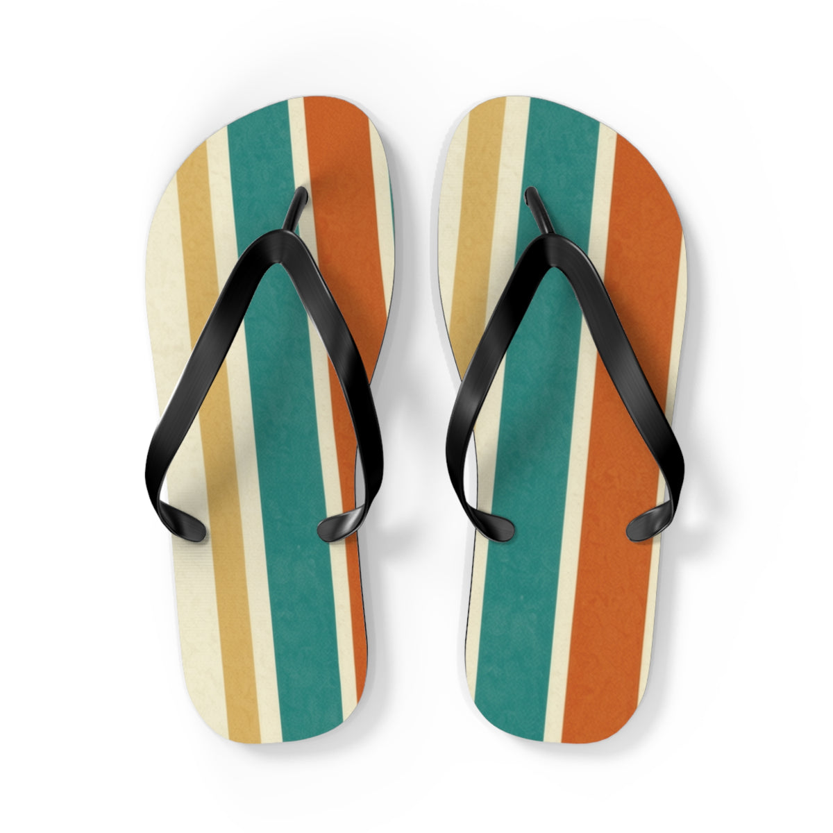 Retro Beach Stripe Flip Flops — Vintage Surf-Inspired Summer Sandals