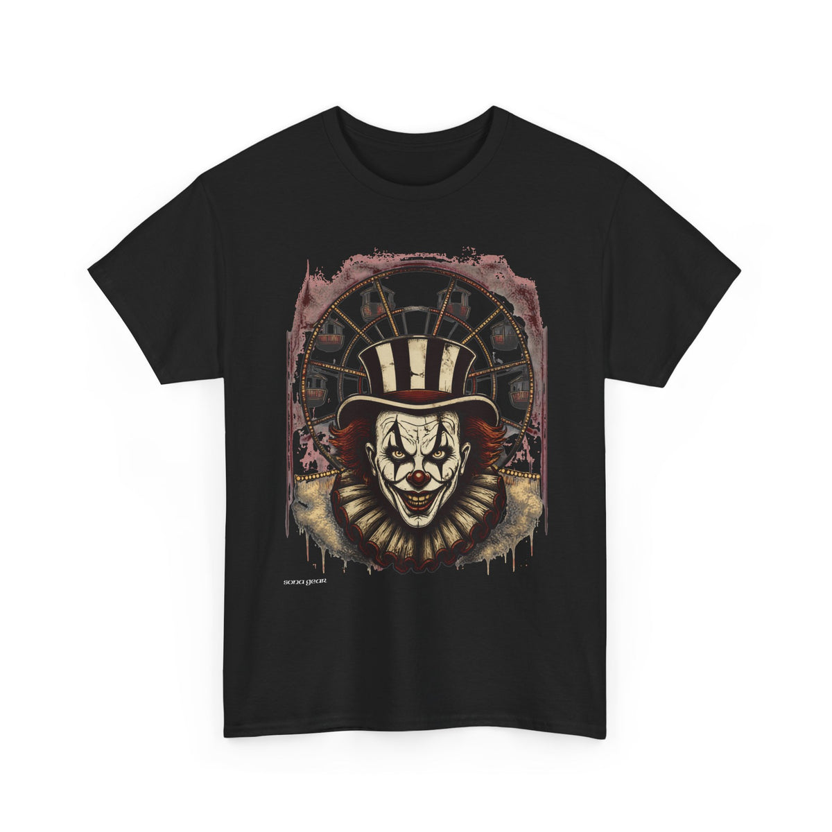 Creepy Circus Clown T-Shirt — Vintage Horror Carnival Design