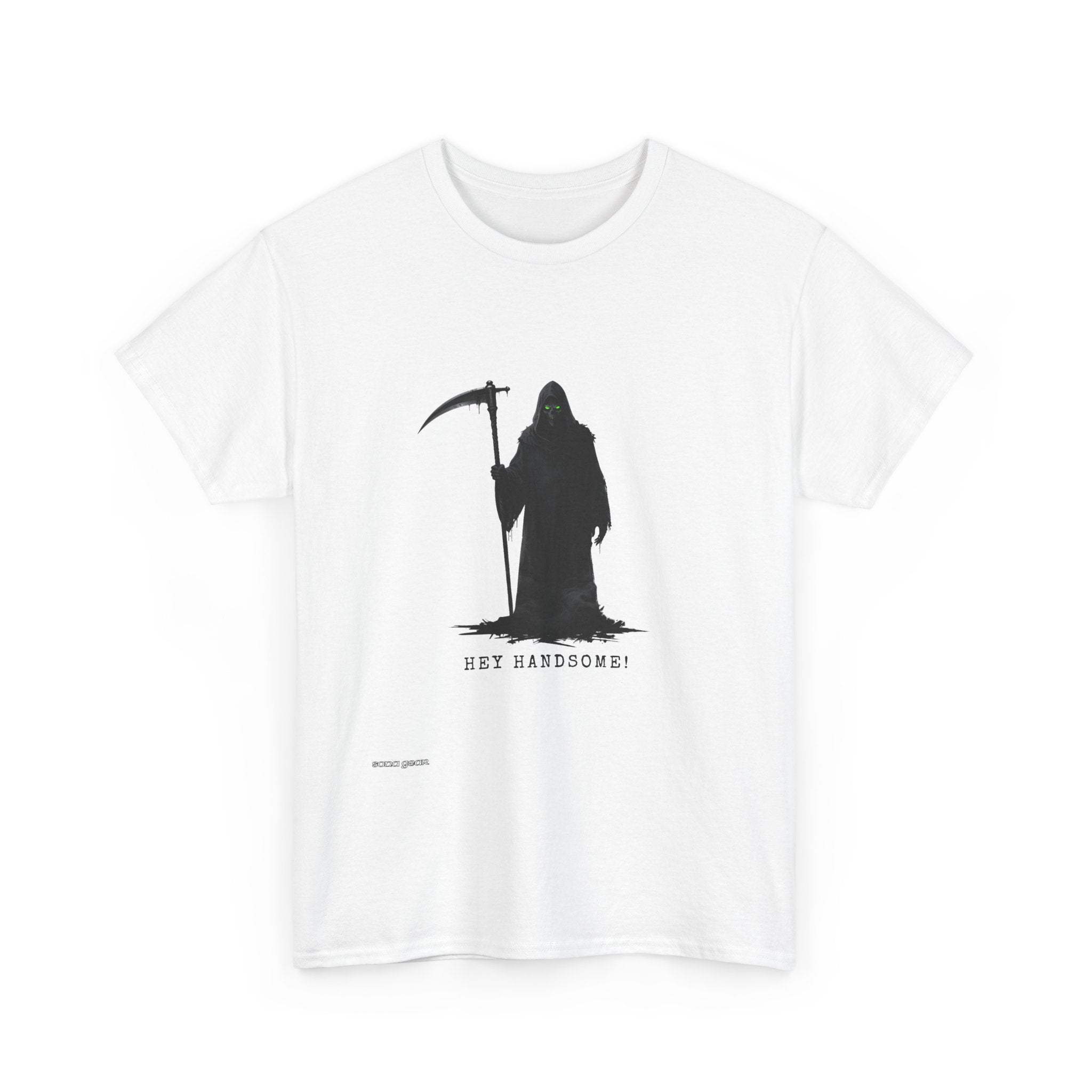 Grim Reaper Silhouette T-Shirt | Scythe Illustration, Dark Minimalist Tee