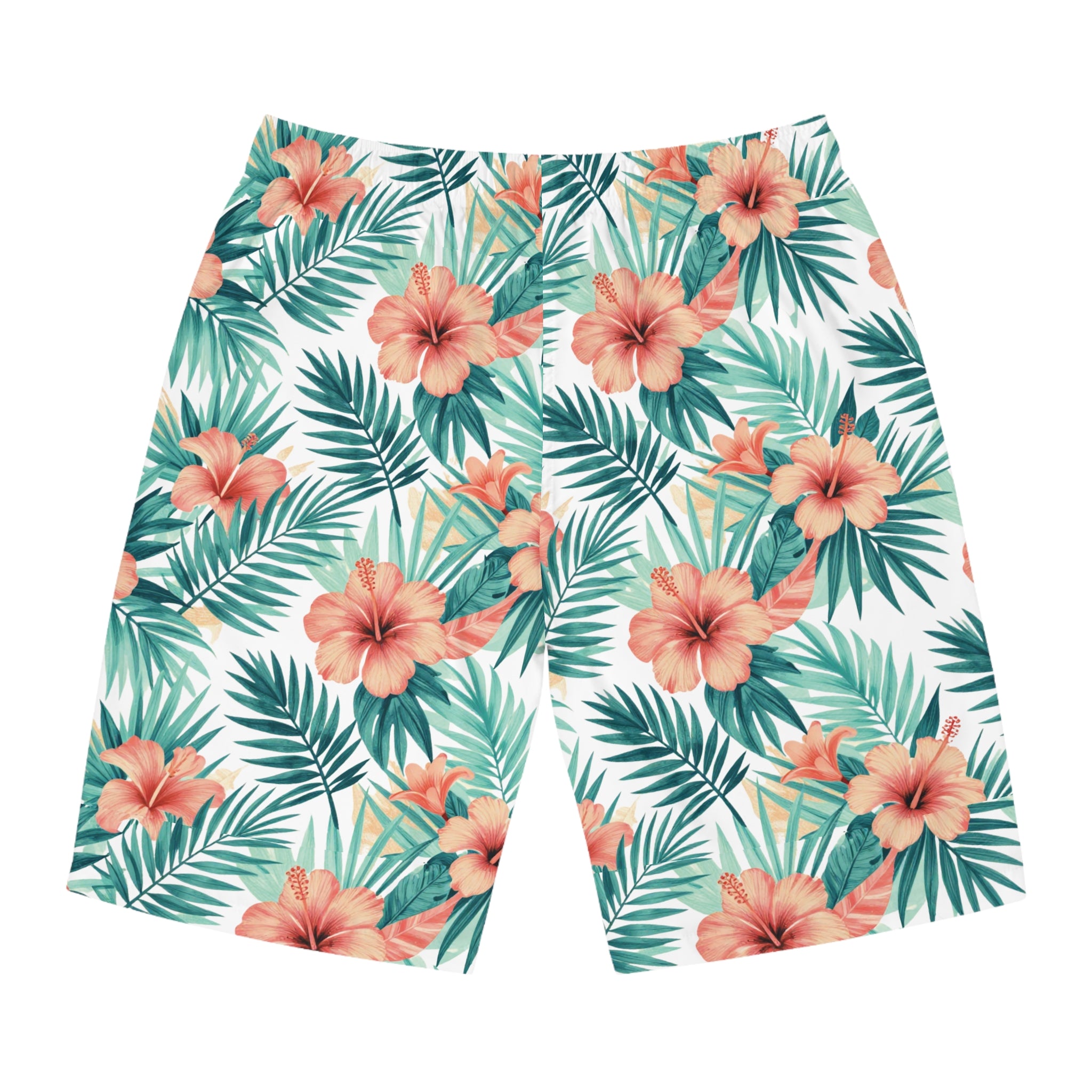 Tropical Hibiscus Board Shorts — Men's Floral Swim Trunks