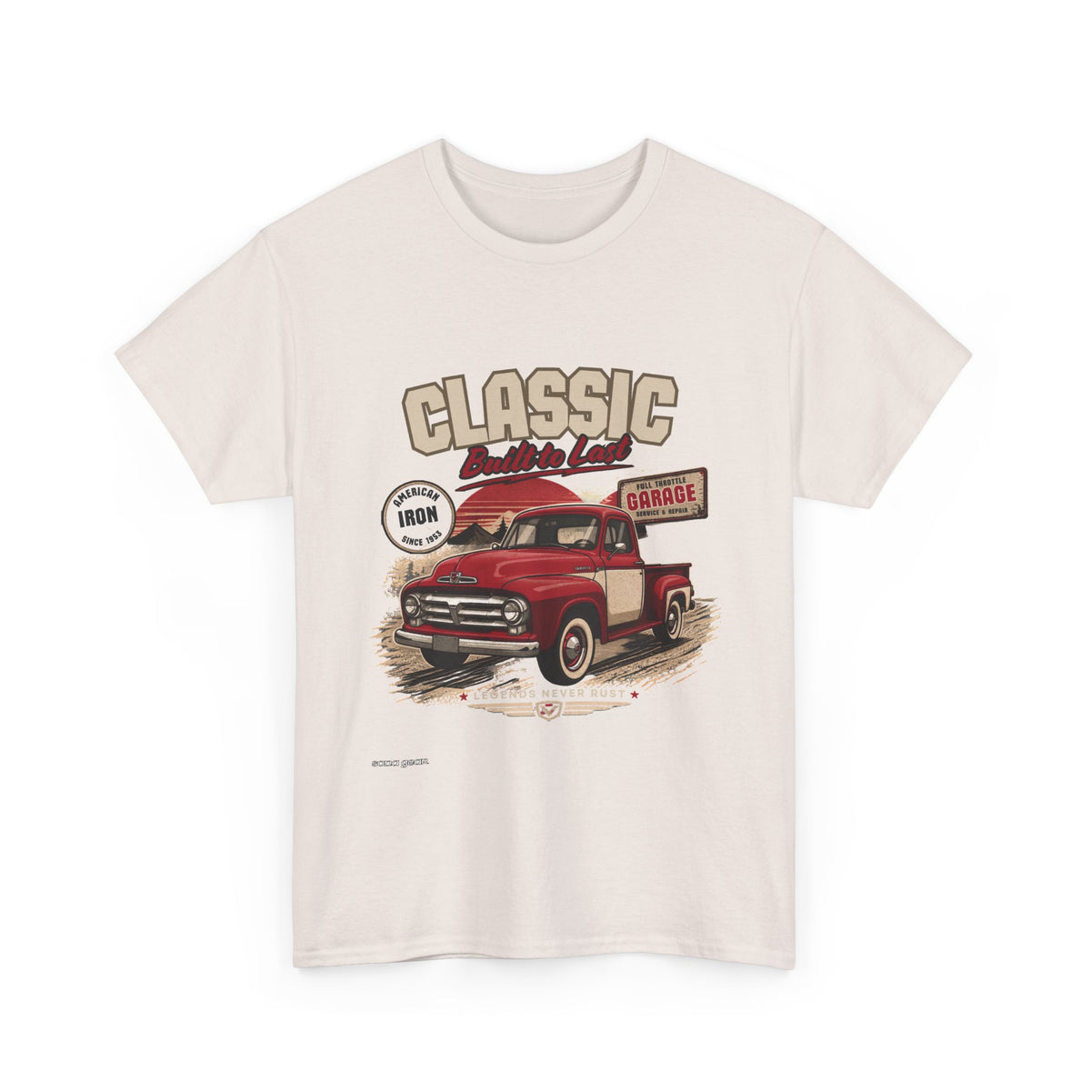 Classic Red Vintage Pickup Truck Tee | Retro Garage Illustration
