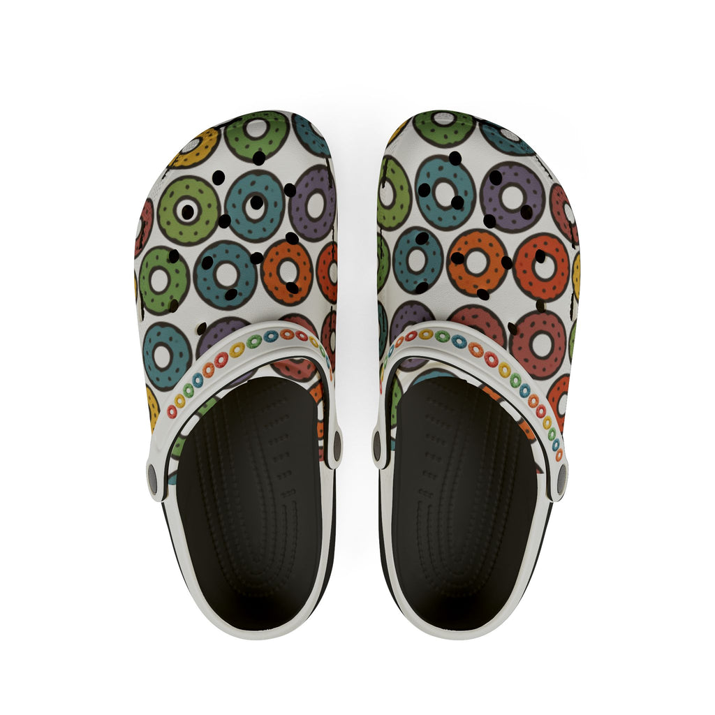 Donut Pattern EVA Foam Clogs — Colorful Sprinkle Slip‑Ons