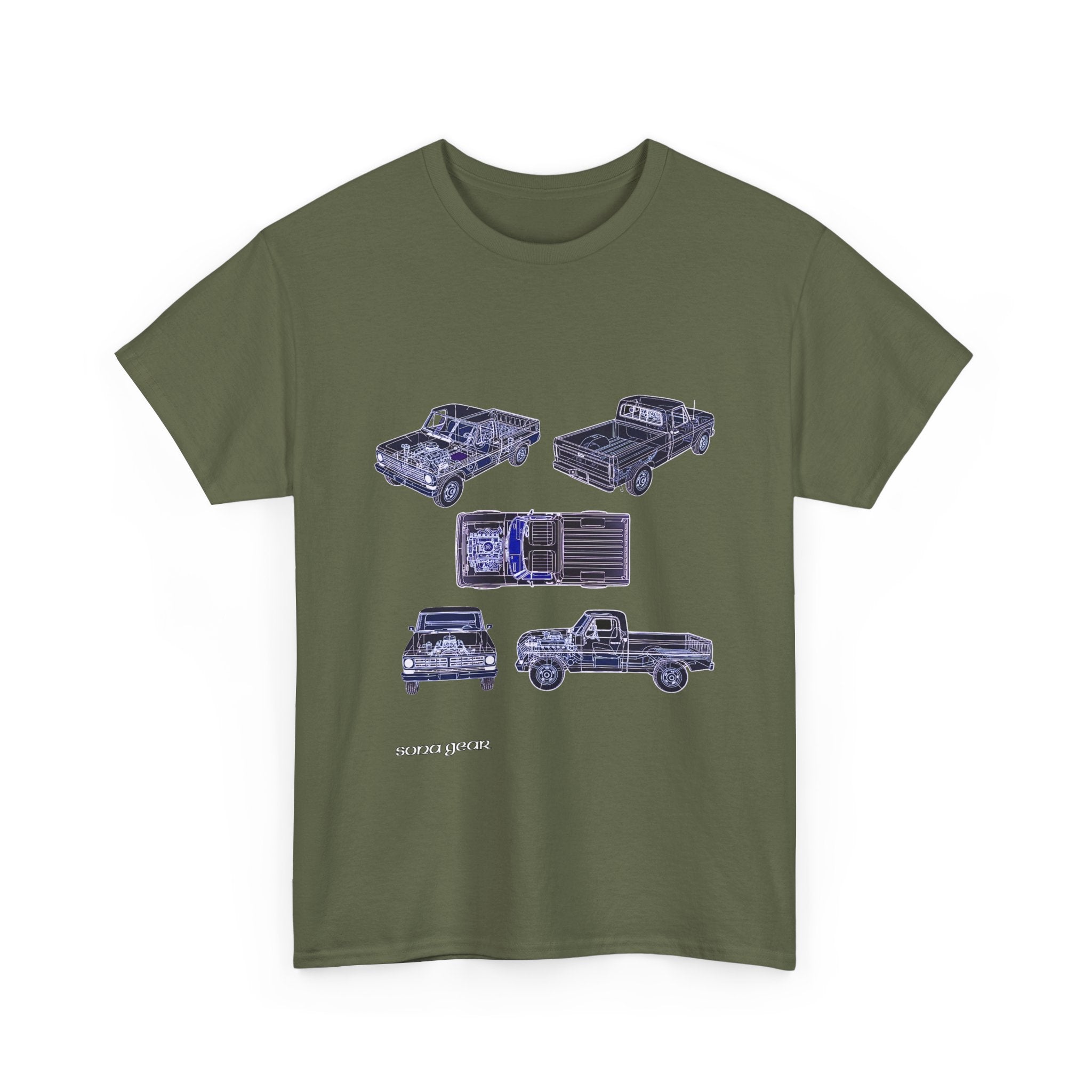 Truck Mechanical Outline - T-Shirt