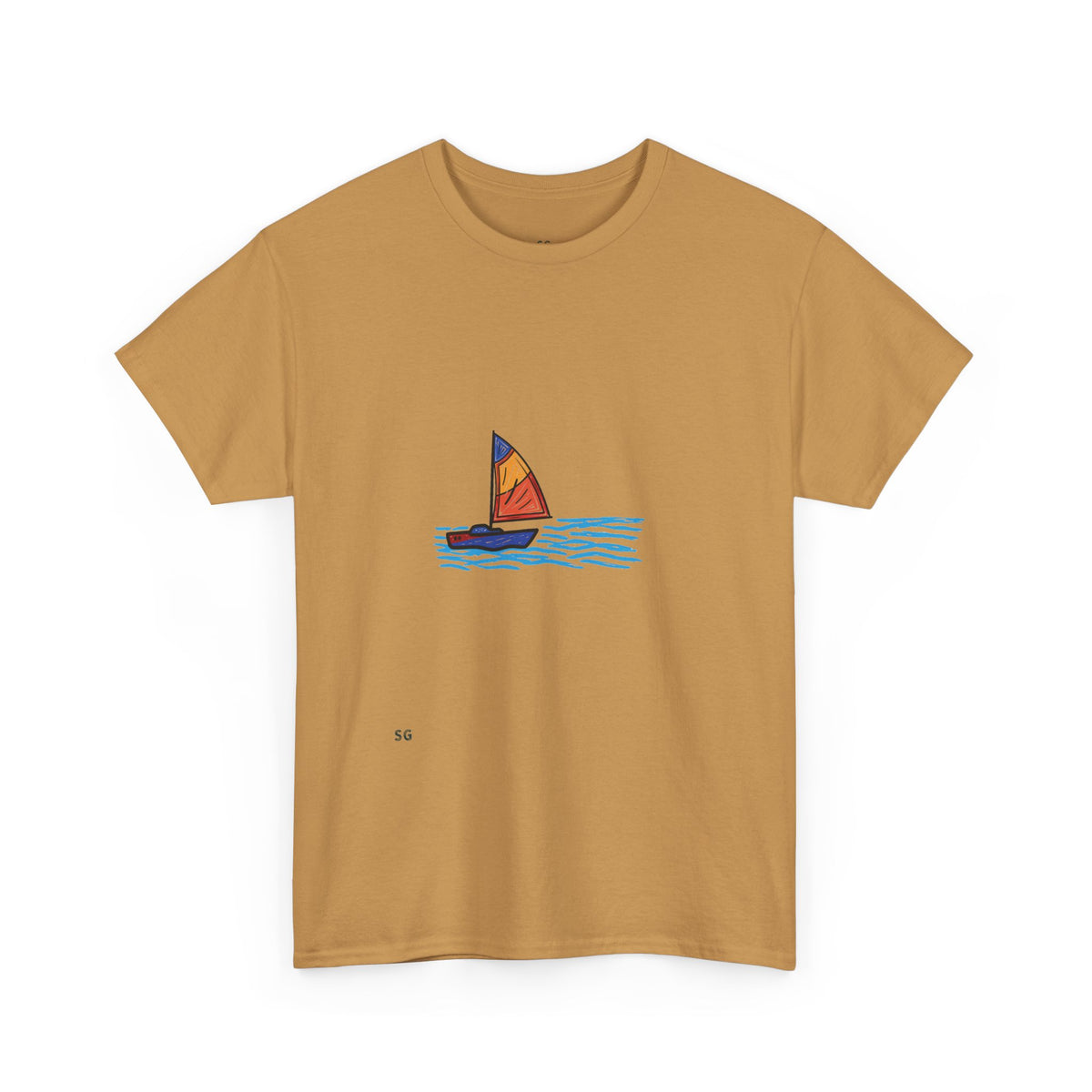 Sailboat Sketch Tee — Minimal Coastal Graphic T-Shirt