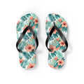 Tropical Hibiscus Flip Flops — Floral Palm Beach Sandals