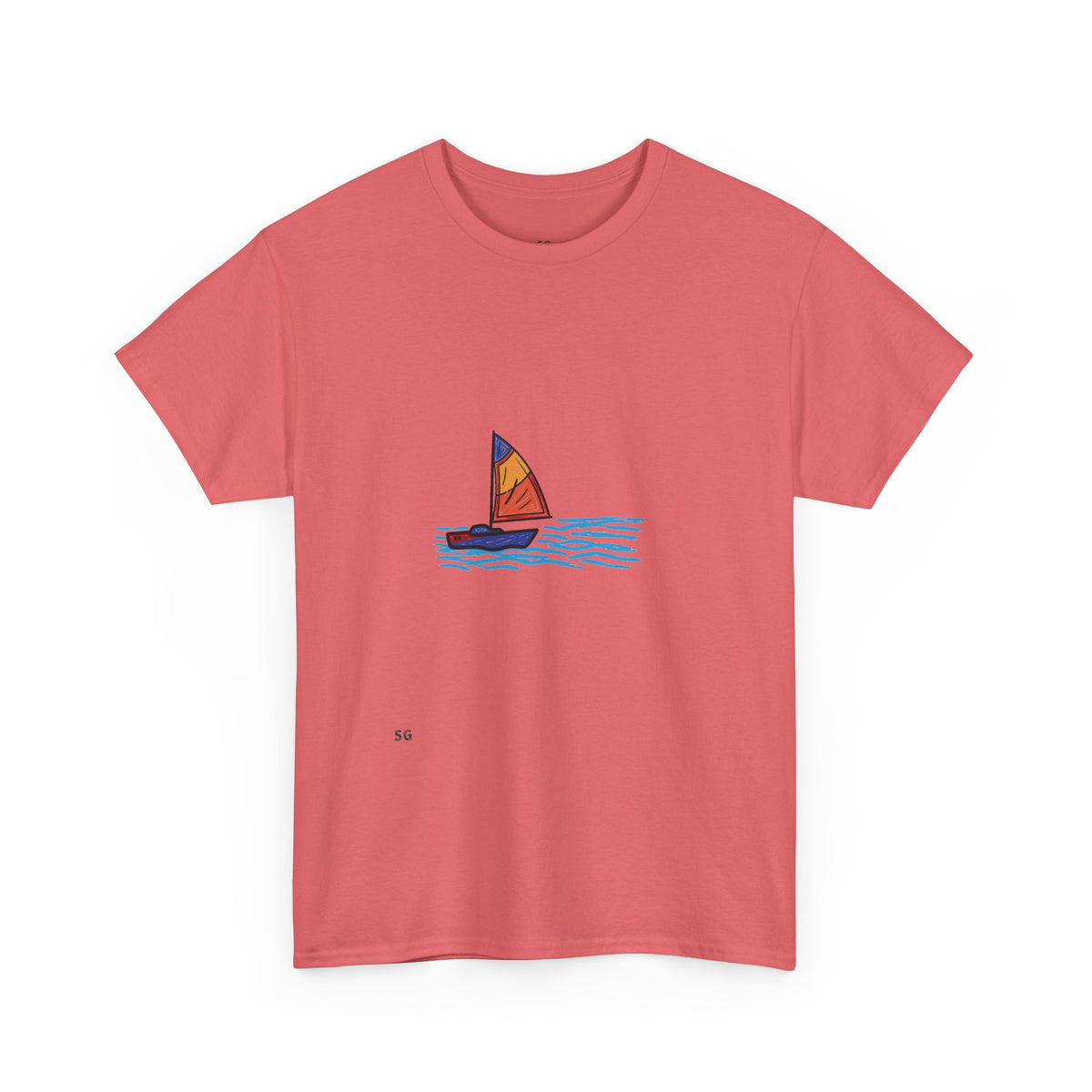 Sailboat Sketch Tee — Minimal Coastal Graphic T-Shirt