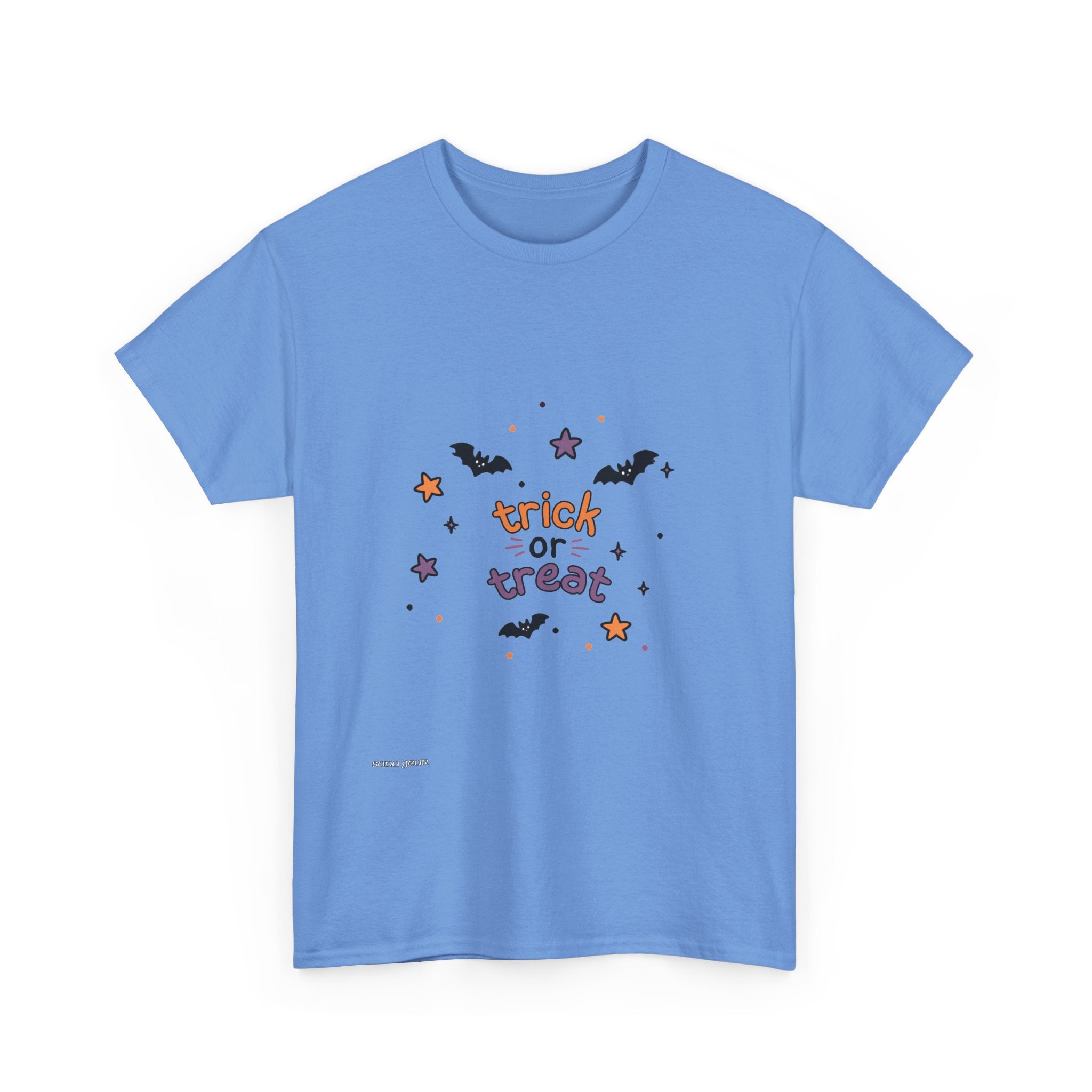 Halloween Trick or Treat T-Shirt — Cute Bat & Stars Graphic Tee