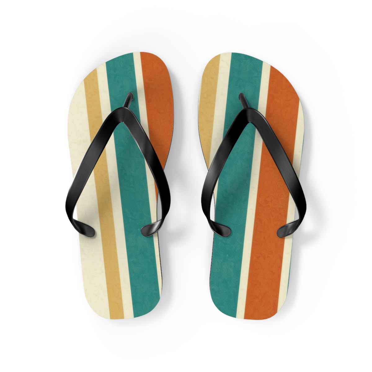 Retro Beach Stripe Flip Flops — Vintage Surf-Inspired Summer Sandals
