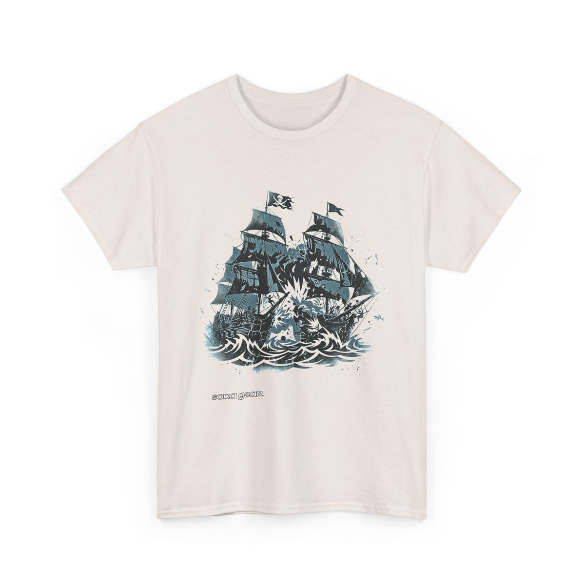 Sailing Ship Skull Tee | Pirate Ship Illustration, Nautical Ocean Design