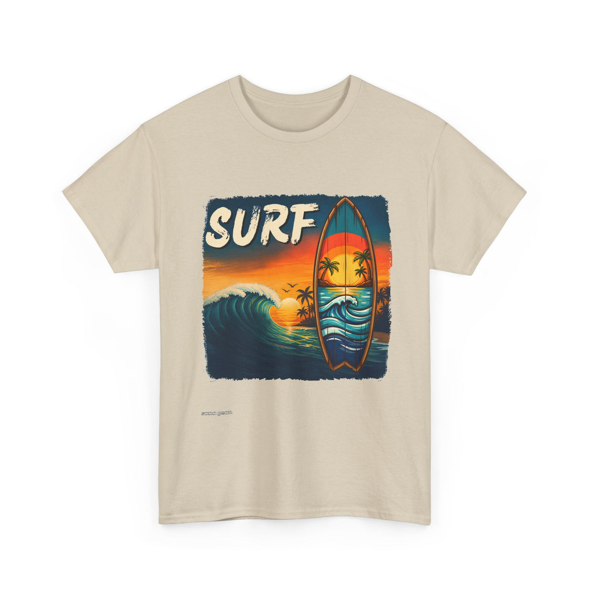 Sunset Surfboard Wave T-Shirt | Retro Surf Graphic Tee