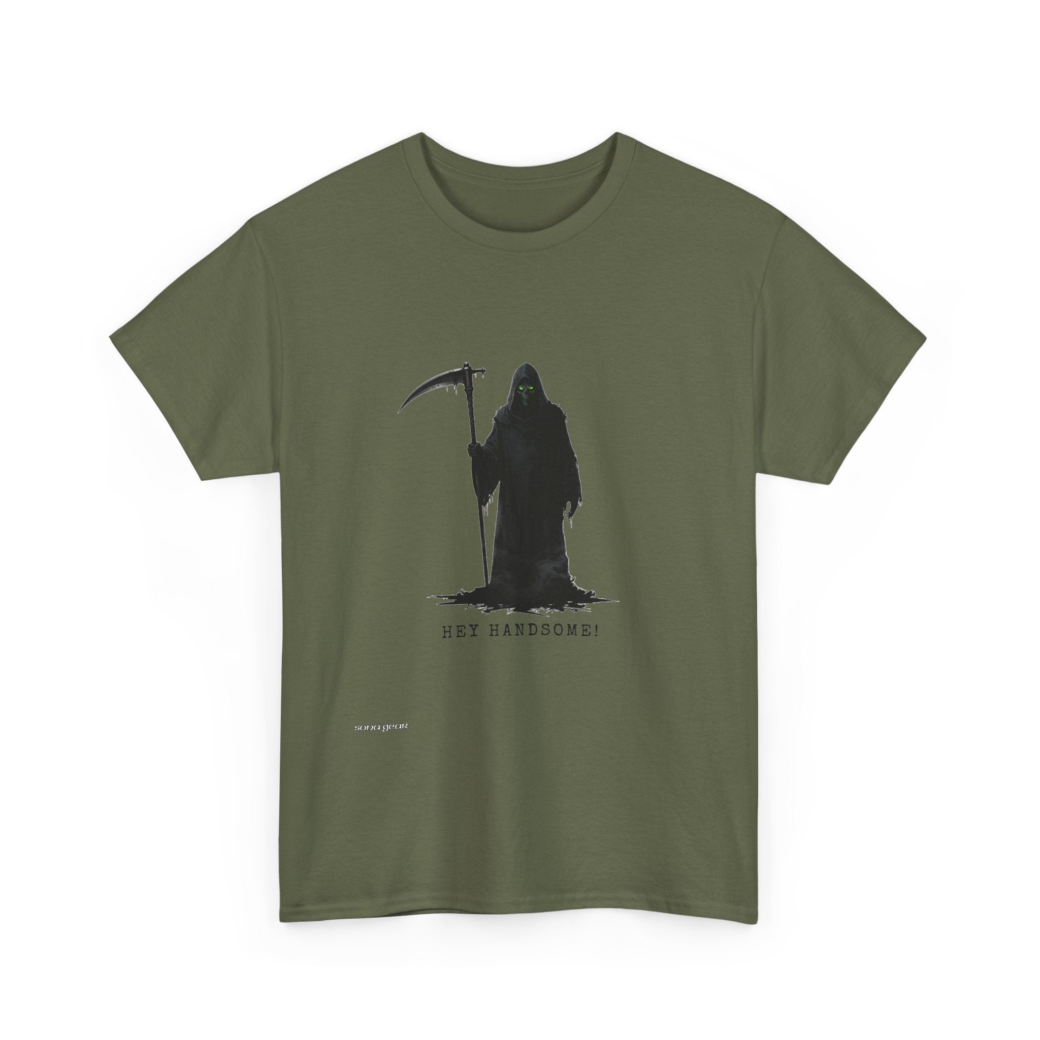 Grim Reaper Silhouette T-Shirt | Scythe Illustration, Dark Minimalist Tee