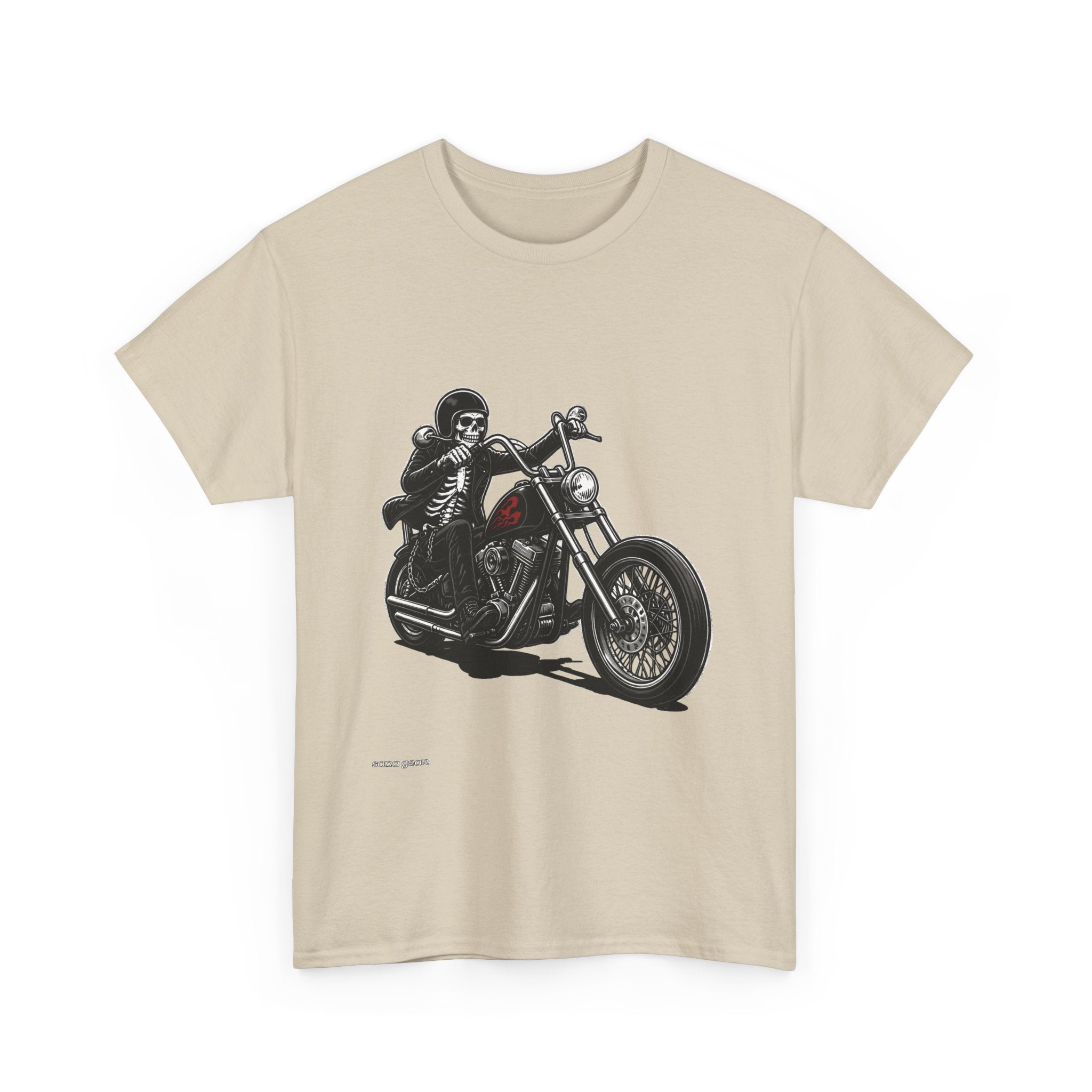 Skeleton Biker Motorcycle Tee | Skull Rider Graphic T-Shirt