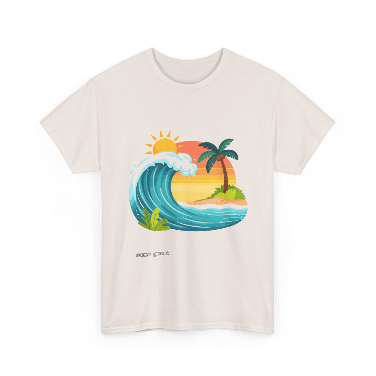 Tropical Wave Sunset Tee | Palm Tree Beach Surf Graphic
