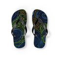 Psychedelic Swirl Flip Flops — Tropical Abstract Beach Sandals