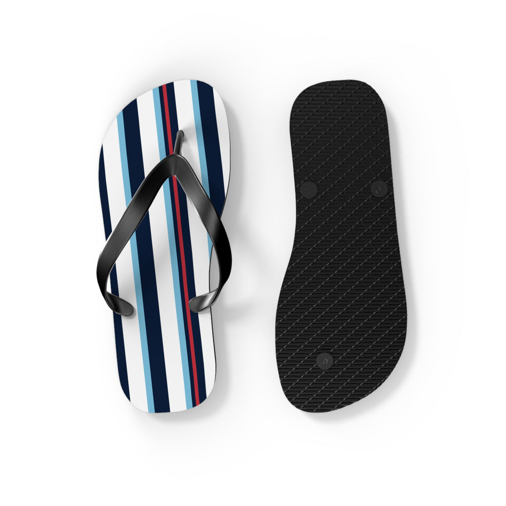 Navy & Red Striped Flip Flops – Beach Sandals with Classic Nautical Stripes