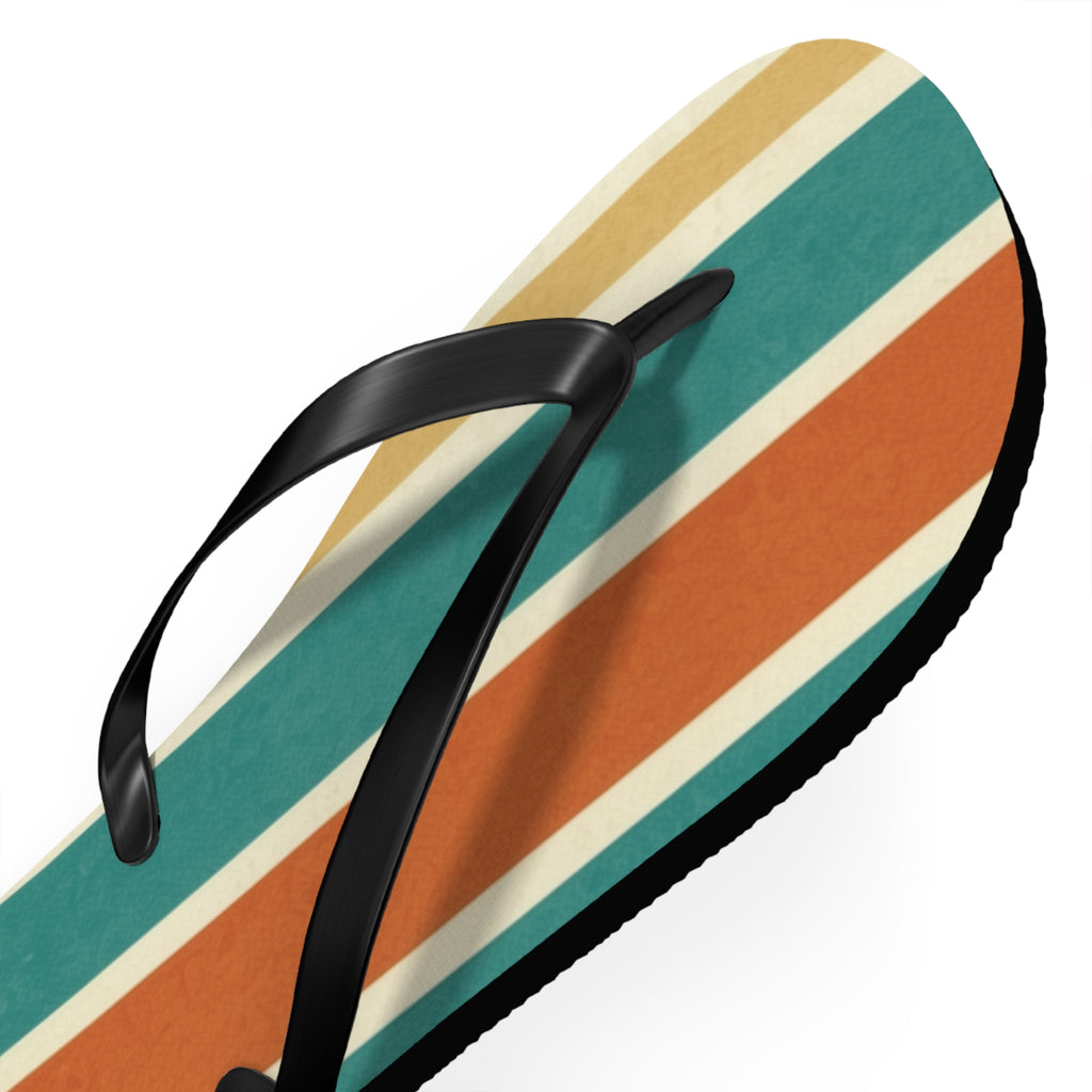 Retro Beach Stripe Flip Flops — Vintage Surf-Inspired Summer Sandals