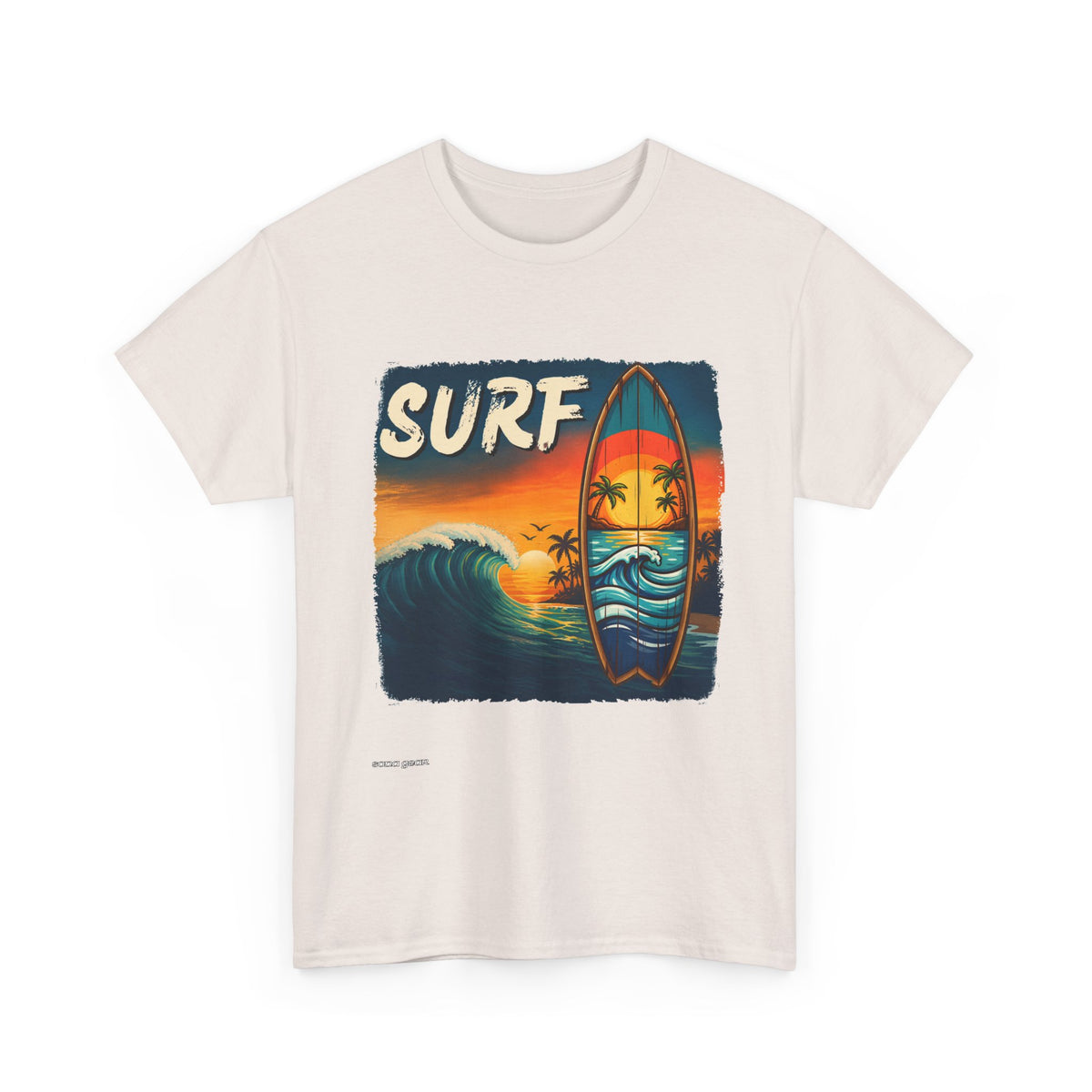 Sunset Surfboard Wave T-Shirt | Retro Surf Graphic Tee