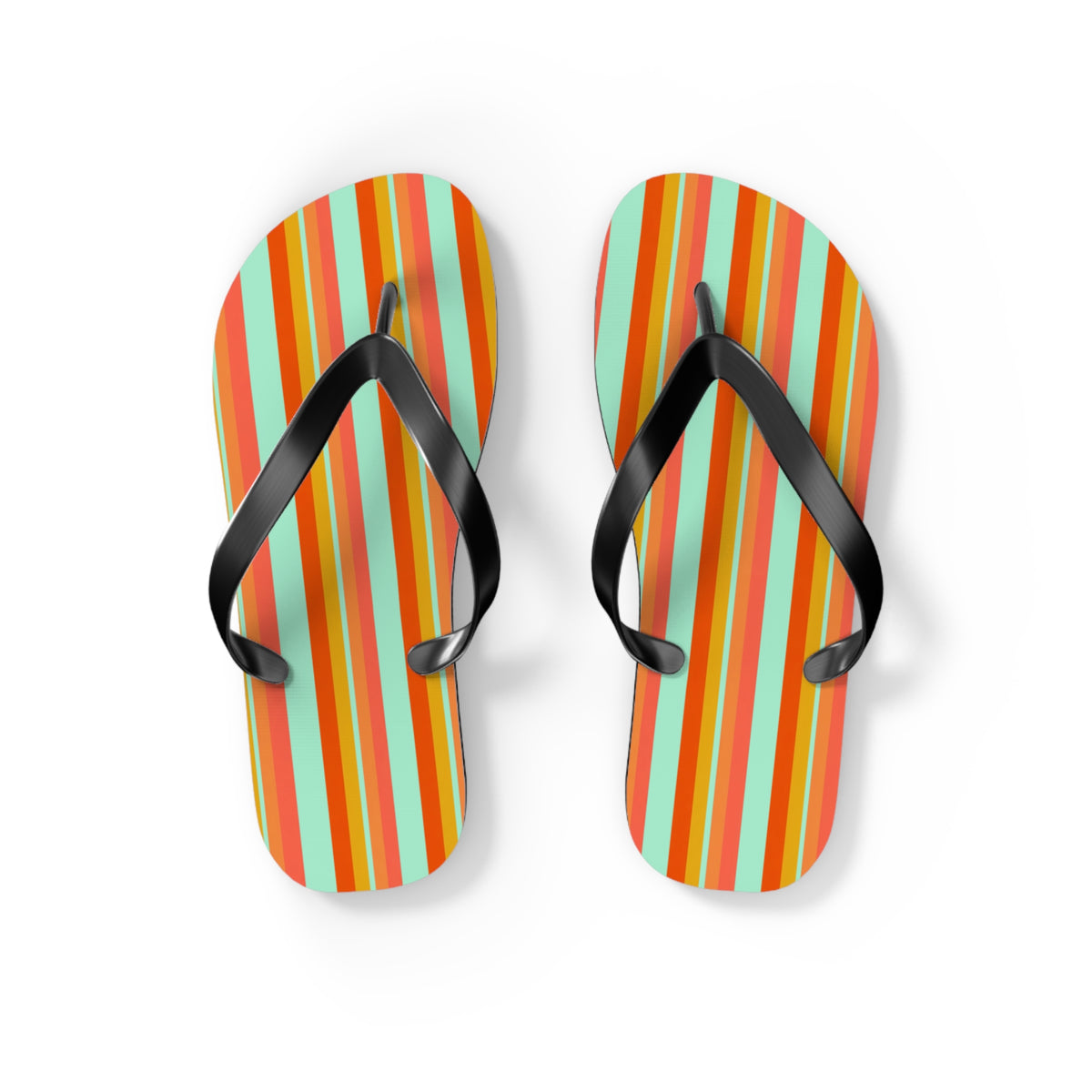Retro Stripe Flip Flops – Colorful Beach Sandals
