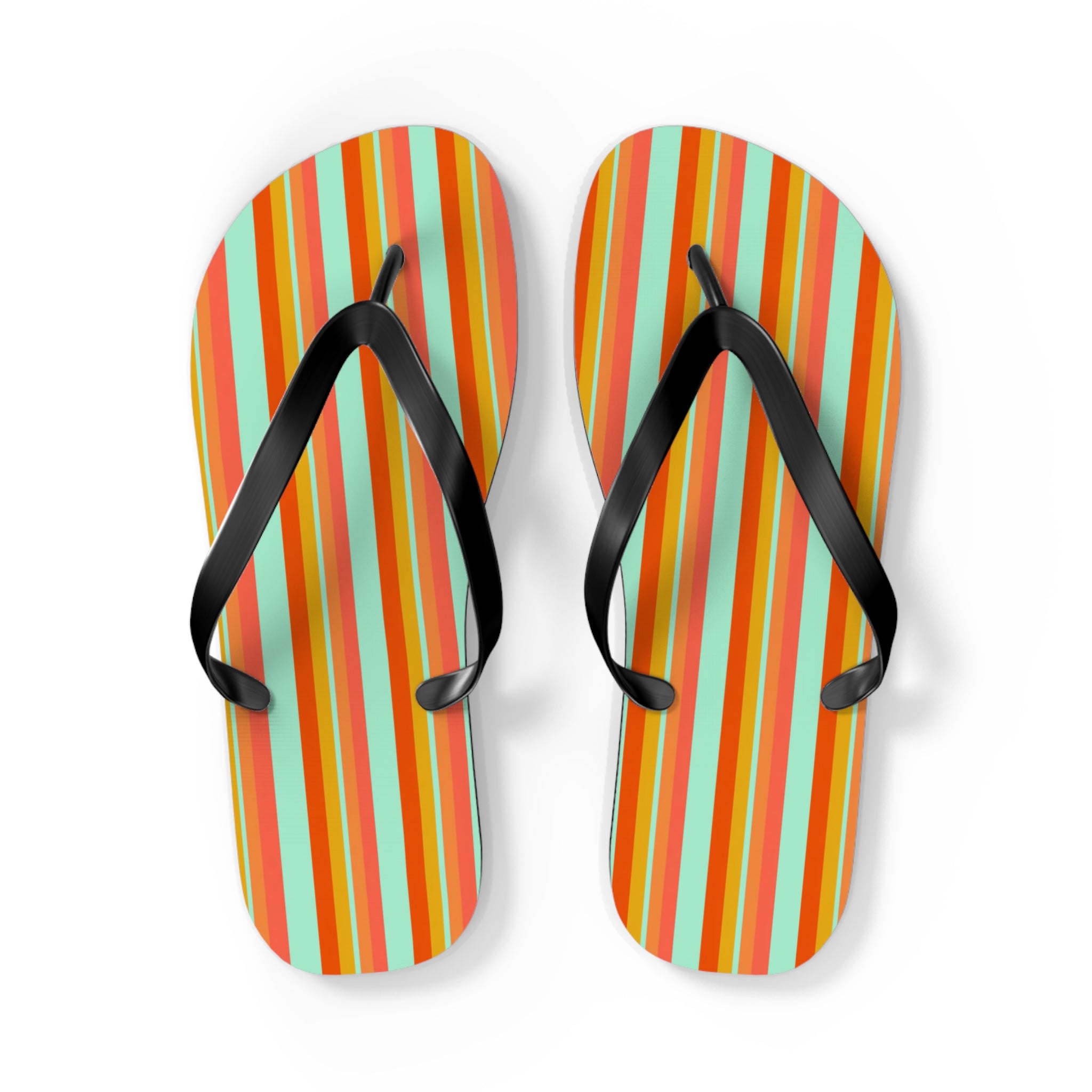 Retro Stripe Flip Flops – Colorful Beach Sandals