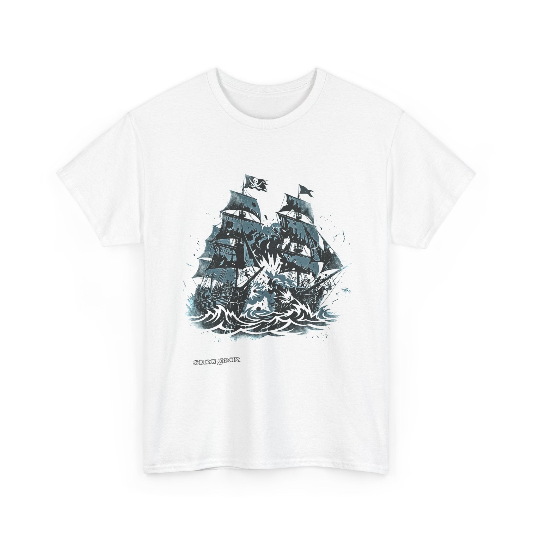Sailing Ship Skull Tee | Pirate Ship Illustration, Nautical Ocean Design
