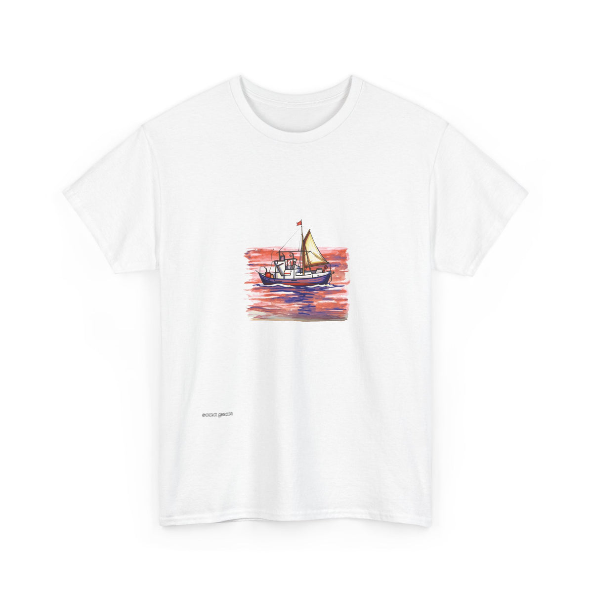 Sailboat Sketch Tee | Watercolor Boat Illustration Shirt