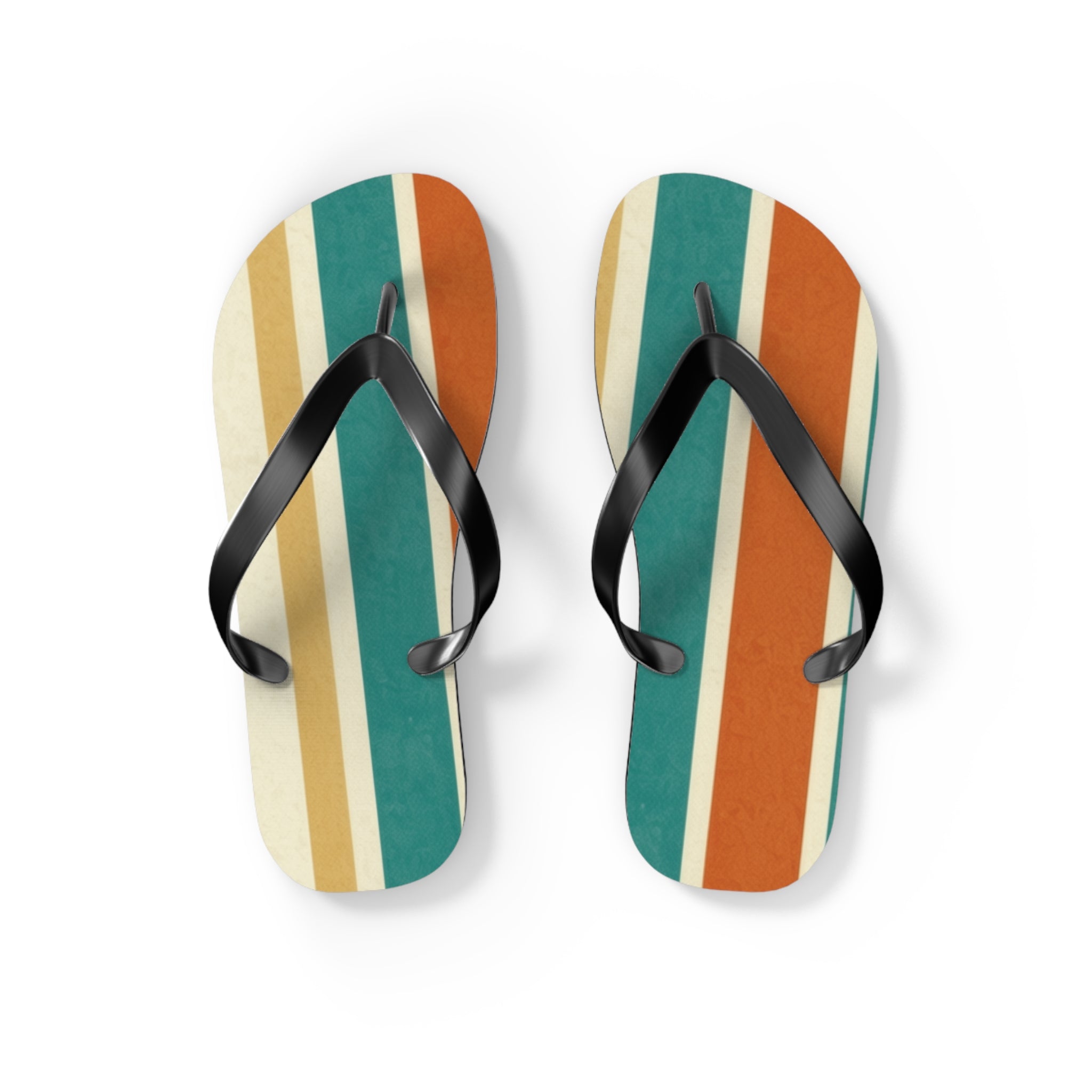 Retro Beach Stripe Flip Flops — Vintage Surf-Inspired Summer Sandals