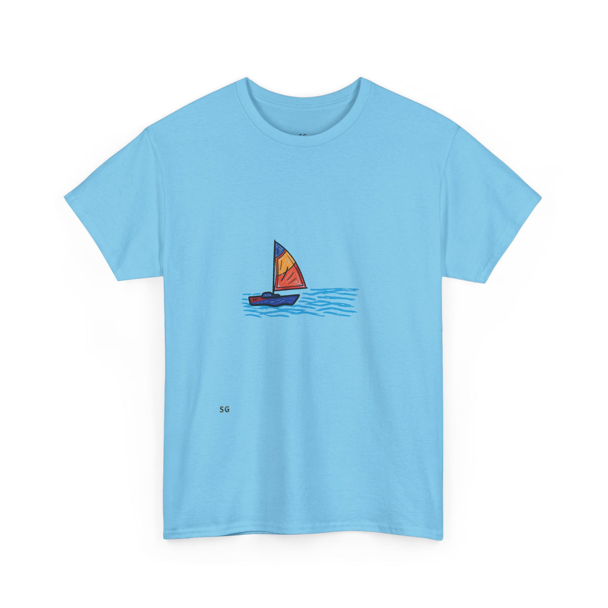 Sailboat Sketch Tee — Minimal Coastal Graphic T-Shirt