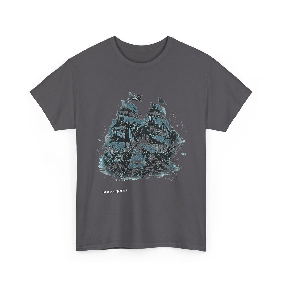 Sailing Ship Skull Tee | Pirate Ship Illustration, Nautical Ocean Design