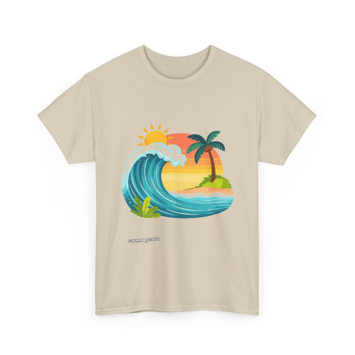 Tropical Wave Sunset Tee | Palm Tree Beach Surf Graphic
