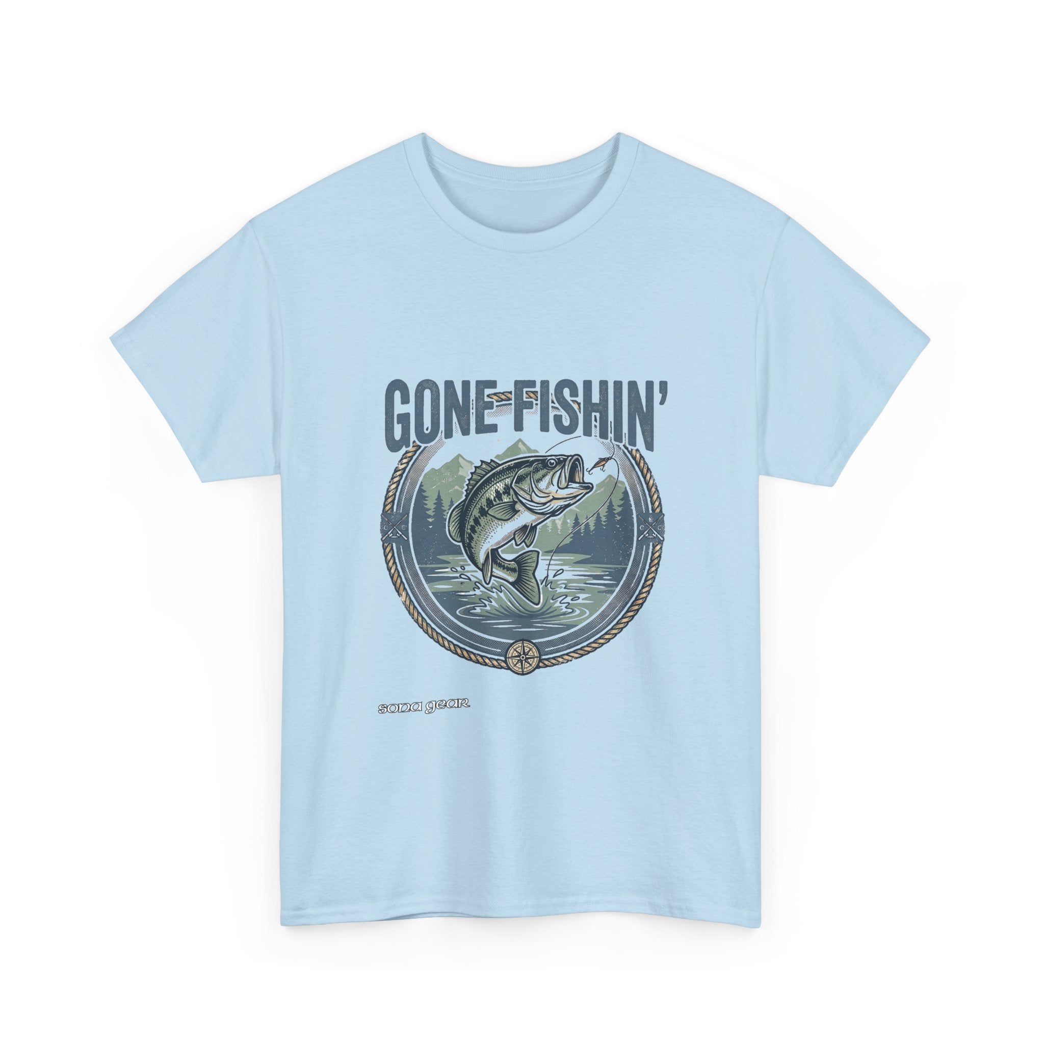 Gone Fishin' bass graphic Tee | Fishing shirt, outdoors lake design