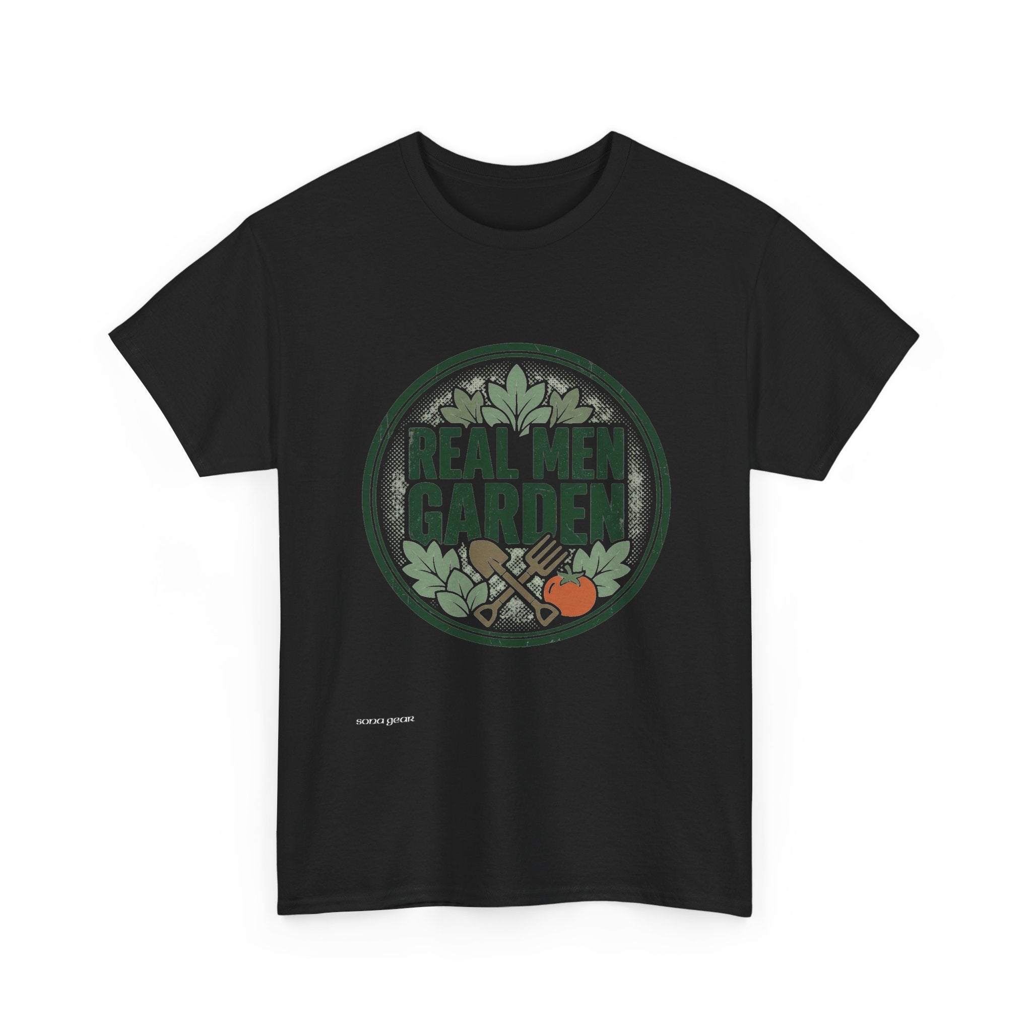 Real Men Garden T-Shirt | Gardening Logo, Tomato & Leaves