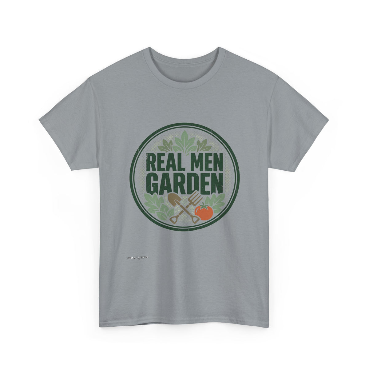 Real Men Garden T-Shirt | Gardening Logo, Tomato & Leaves
