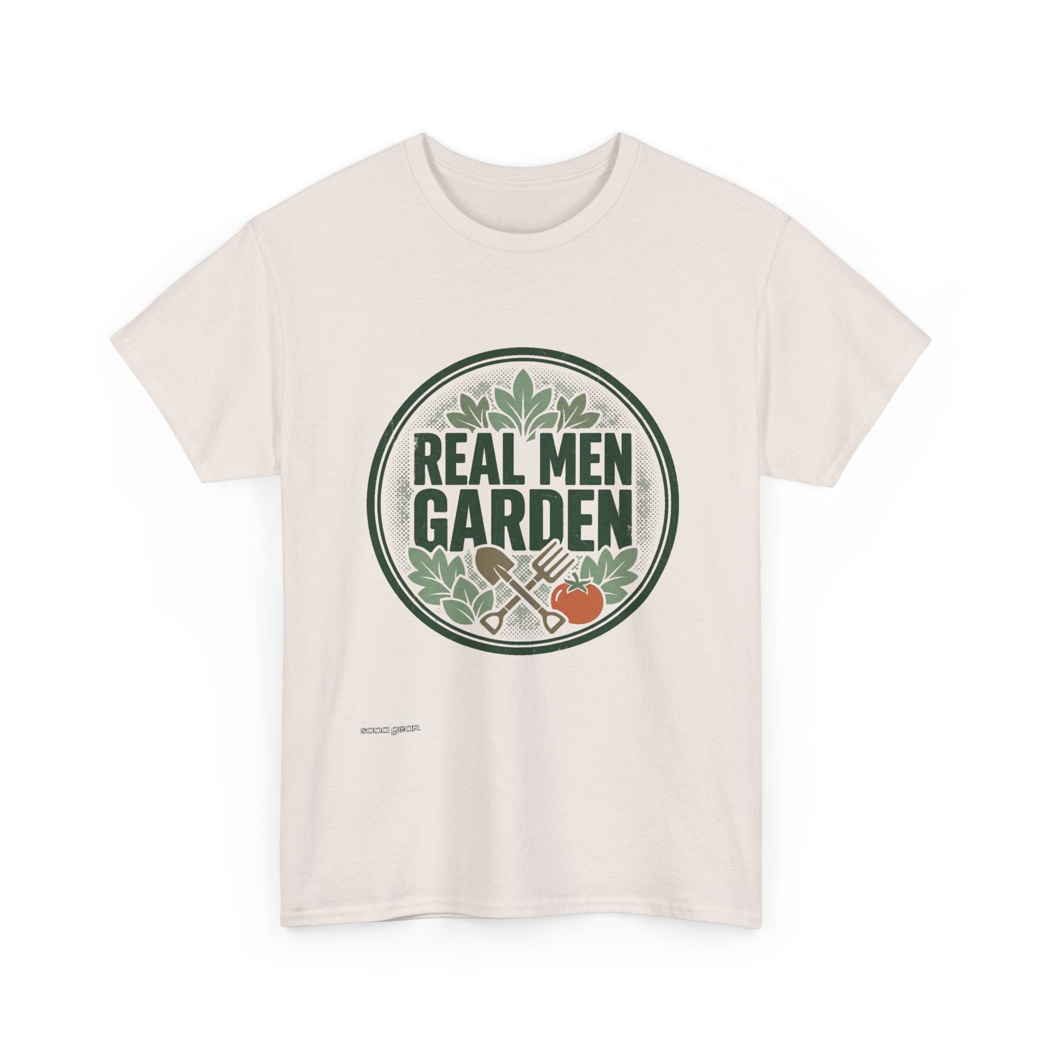 Real Men Garden T-Shirt | Gardening Logo, Tomato & Leaves