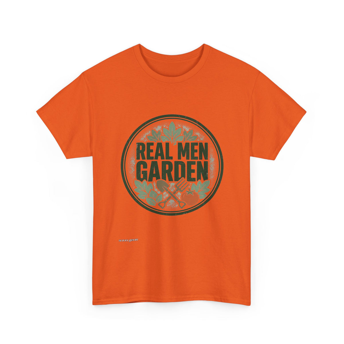 Real Men Garden T-Shirt | Gardening Logo, Tomato & Leaves