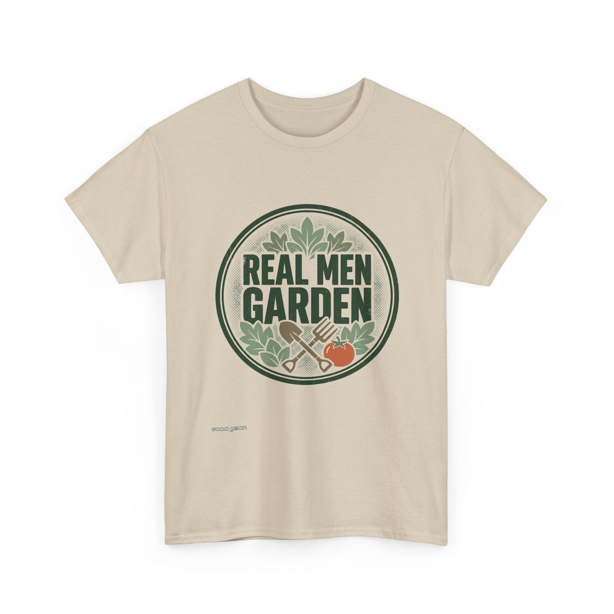 Real Men Garden T-Shirt | Gardening Logo, Tomato & Leaves