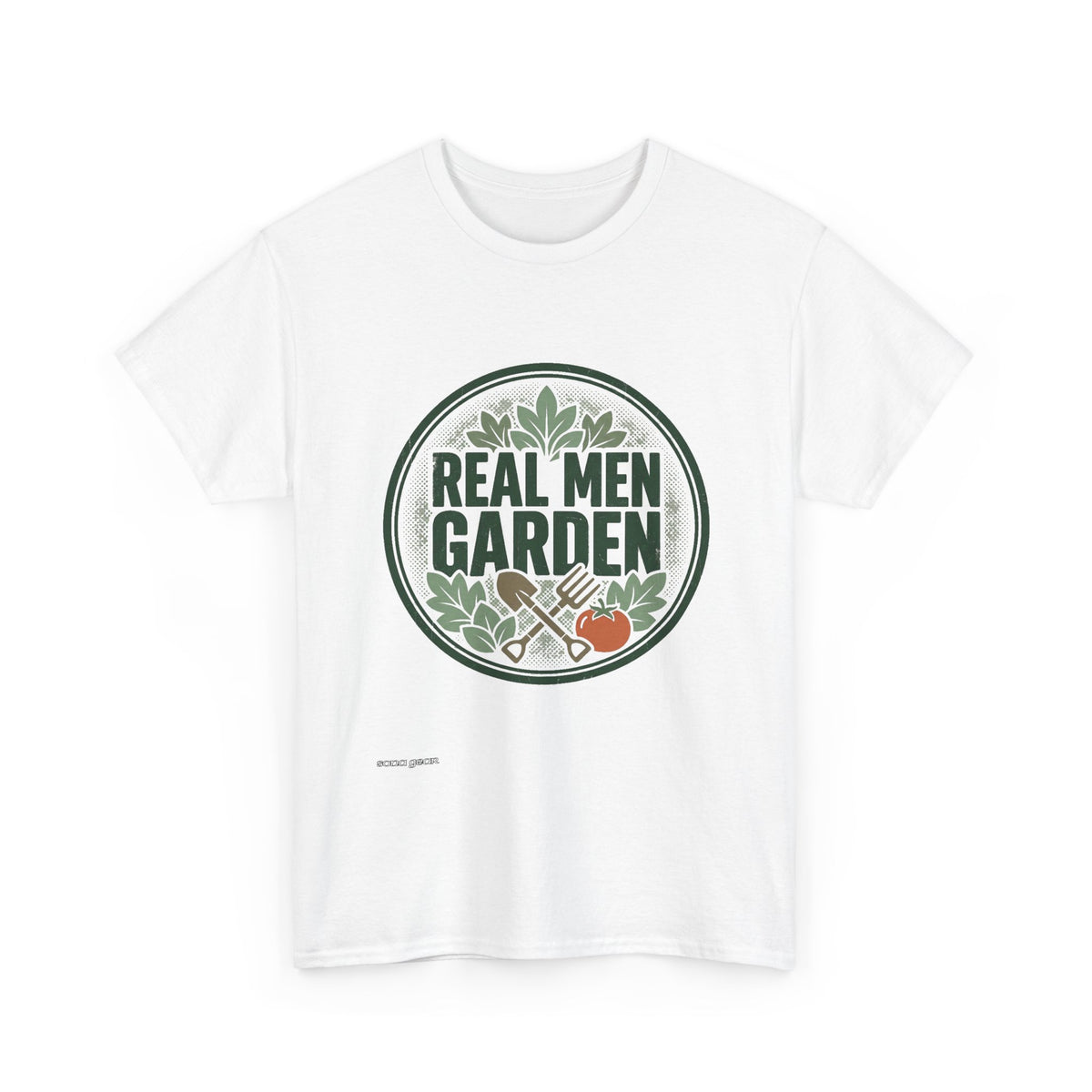 Real Men Garden T-Shirt | Gardening Logo, Tomato & Leaves